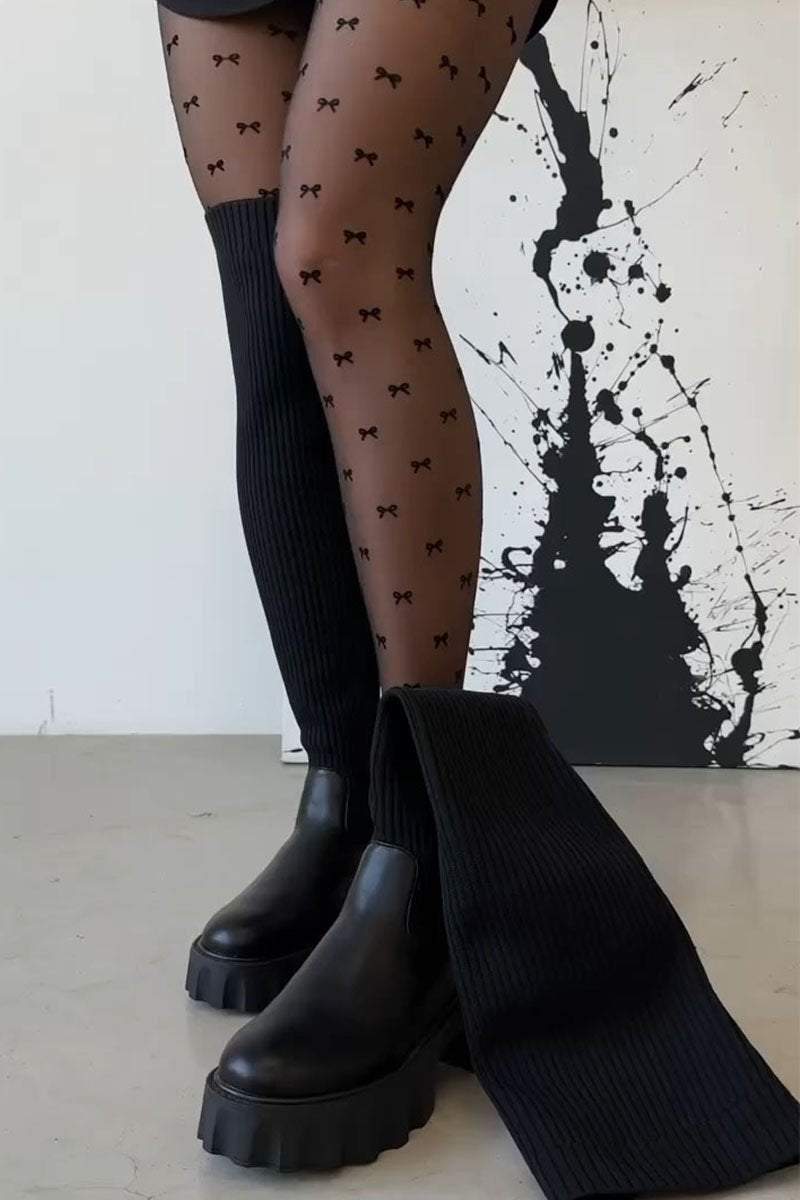 Averly | Ribbed Overknee Chunky Boots